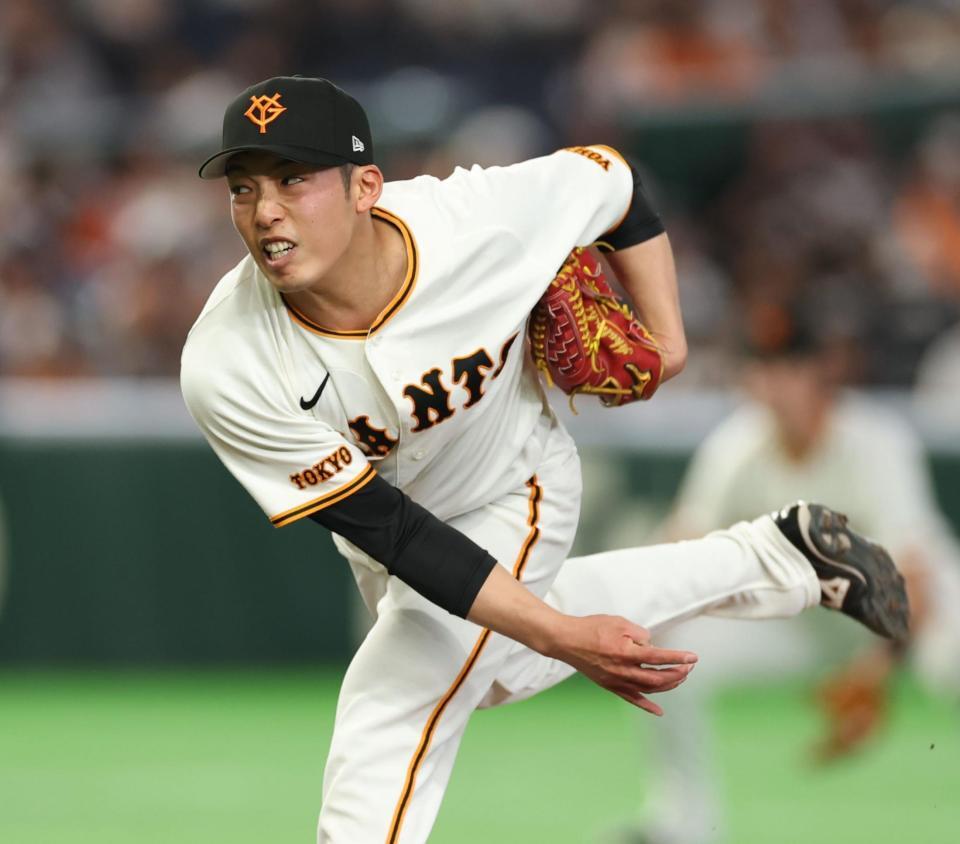 力投する赤星（撮影・金田祐二）