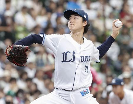 　楽天戦に先発し、５回１失点で２勝目を挙げた西武・菅井＝ベルーナドーム