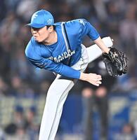 ８回から登板し１イニングをピシャリと抑えた田中（撮影・開出牧）