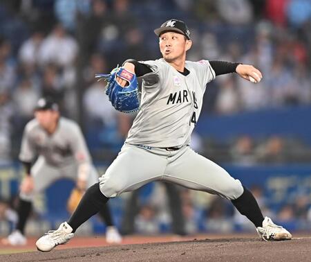 力投するロッテ・小島和哉＝ＺＯＺＯマリンスタジアム（撮影・開出牧）