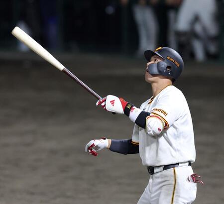 １２回、サヨナラ３ランを放つ坂本（撮影・立川洋一郎）