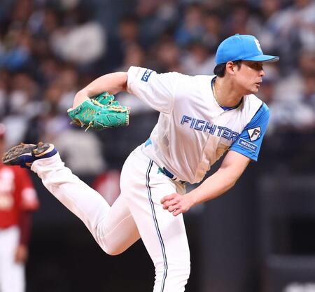 ７回から登板した上原（撮影・中島達哉）