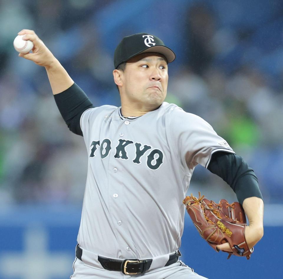 ヤクルト戦に先発し力投するい田中将（撮影・西岡正）