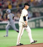 １回、大山に２ランを浴びた井上（撮影・伊藤笙子）