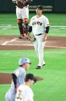 １回、大山に右越え２ランを浴びる井上（撮影・金田祐二）