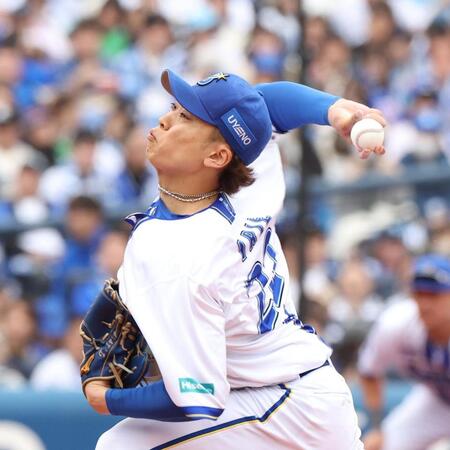 ヤクルト打線相手に力投する入江（撮影・佐々木彰尚）