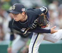 西武戦に先発し力投する山岡（撮影・西岡正）