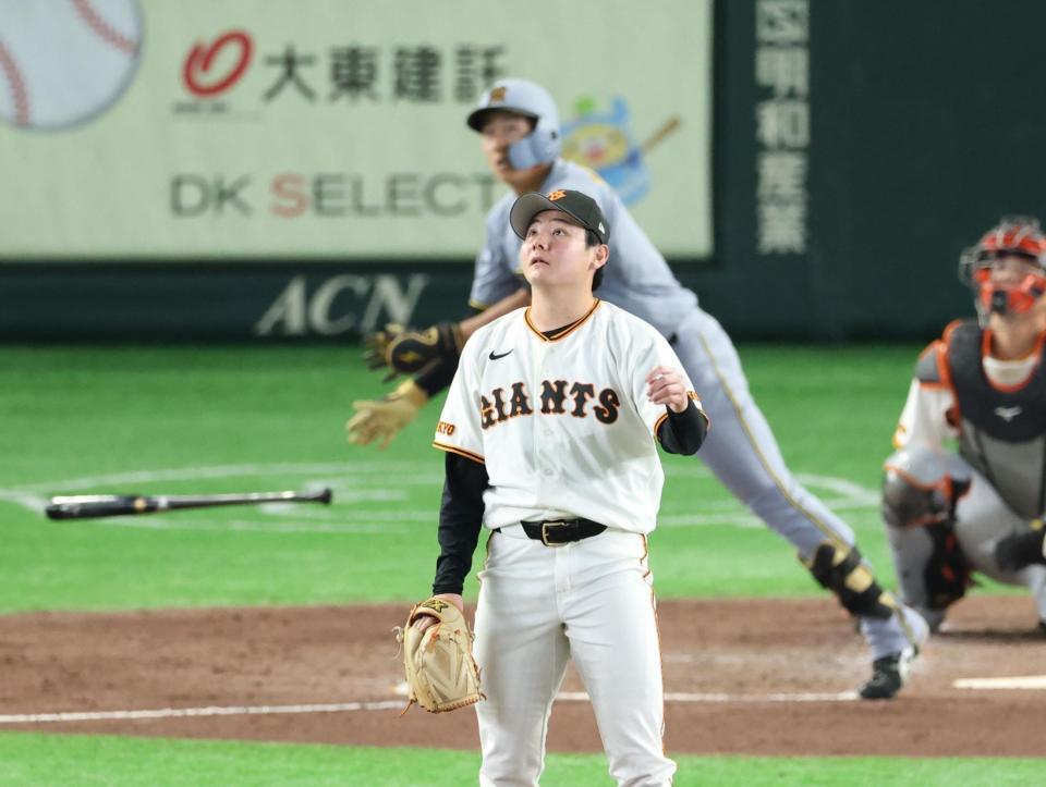 ５回、立石に２ランを浴びる竹丸（撮影・金田祐二）