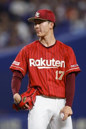 　４回、中日・石川昂に本塁打を浴びた楽天・古謝