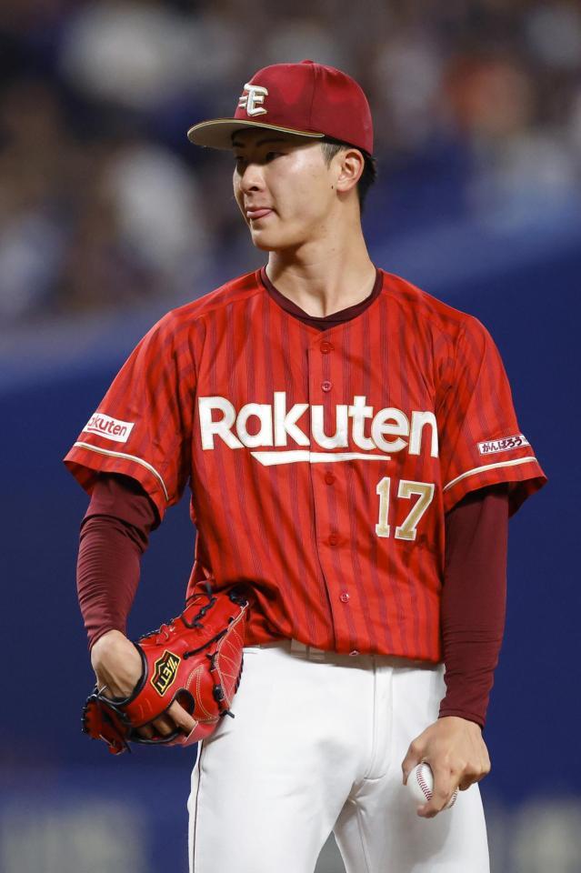 　４回、中日・石川昂に本塁打を浴びた楽天・古謝