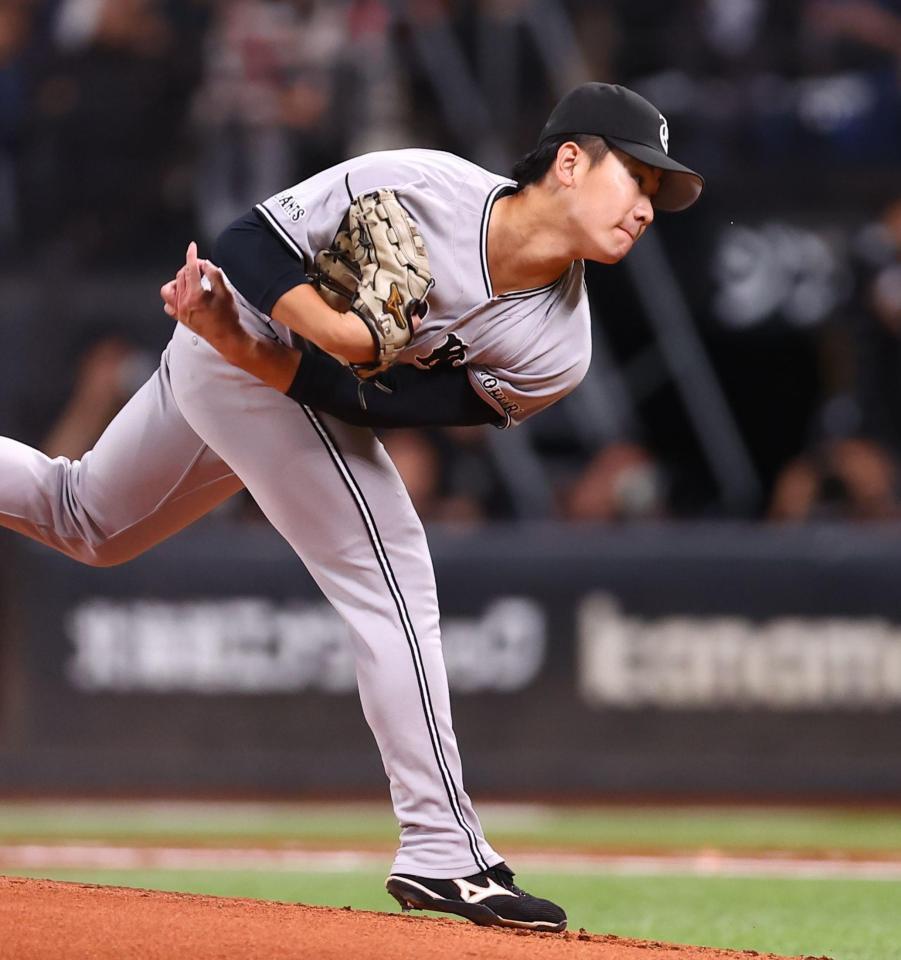 日本ハム戦に先発する井上（撮影・中島達哉）