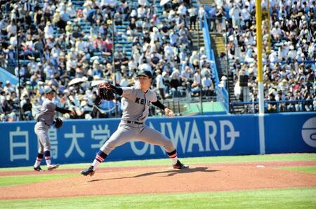 ６勝目を挙げた慶大・渡辺和