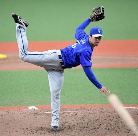 ５回２安打７奪三振で無失点の好投を見せた尾形（撮影・佐藤厚）