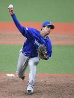 ５回２安打無失点の好投を見せた尾形（撮影・佐藤厚）
