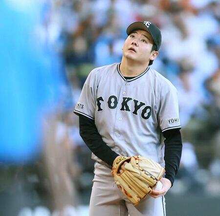 　７回、万波にソロを浴び、ぼうぜんとする竹丸