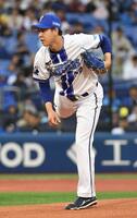 楽天打線に立ち向かう平良（撮影・佐藤厚）