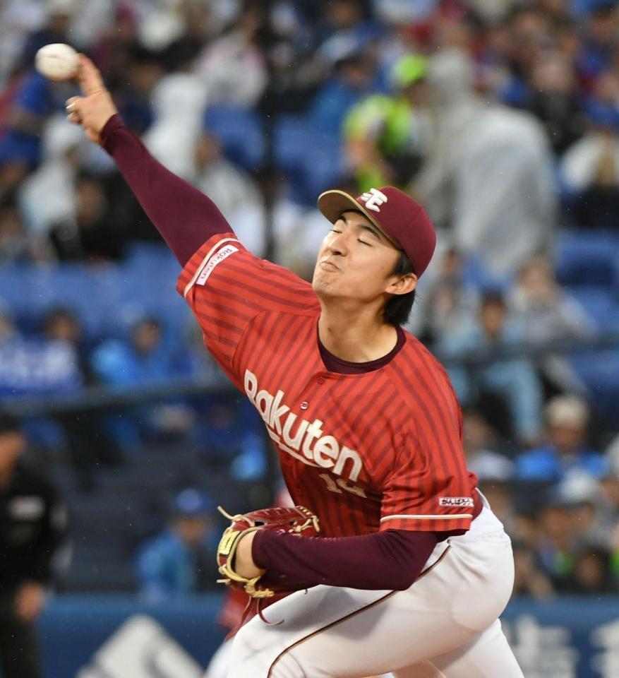 ＤｅＮＡ打線を相手に力投する荘司（撮影・佐藤厚）
