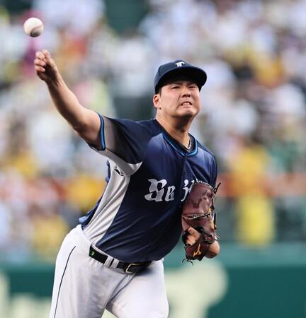 阪神打線を相手に力投する渡辺（撮影・田中太一）