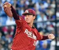 ＤｅＮＡ打線を相手に力投する古謝（撮影・佐藤厚）