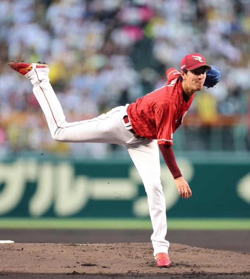 先発し力投する岸（撮影・山口登）