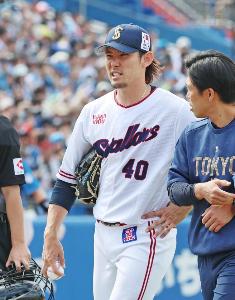 ４回途中で降板する高梨