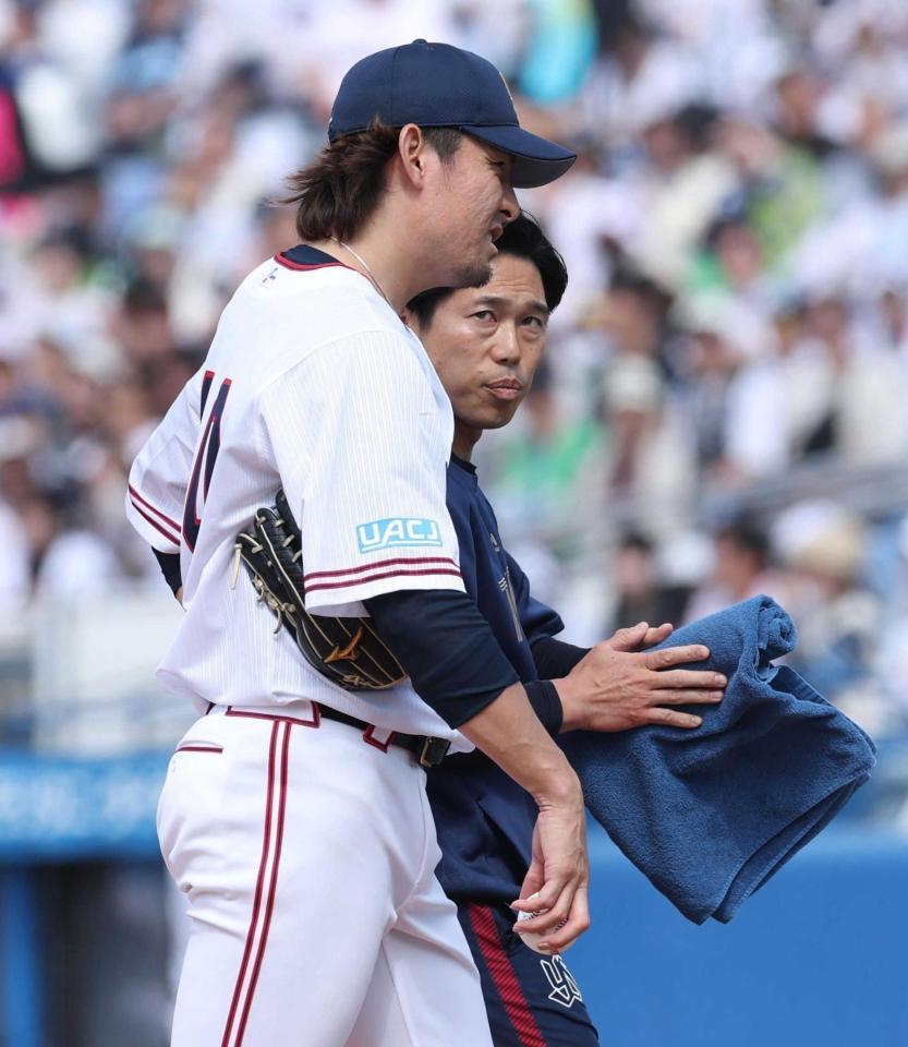 　４回、降板する高梨