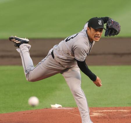 力投する則本（撮影・金田祐二）