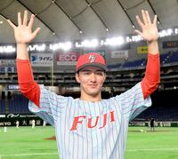 ７回１４奪三振の好投を見せた富士大・角田楓斗（撮影・佐藤厚）