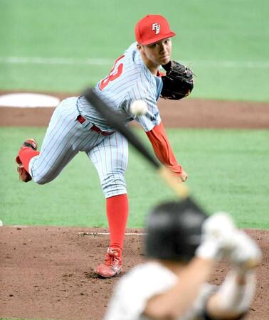 　１４奪三振と好投した富士大・角田（撮影・佐藤厚）
