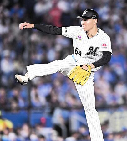 ８回、マウンドで躍動する広池（撮影・開出牧）