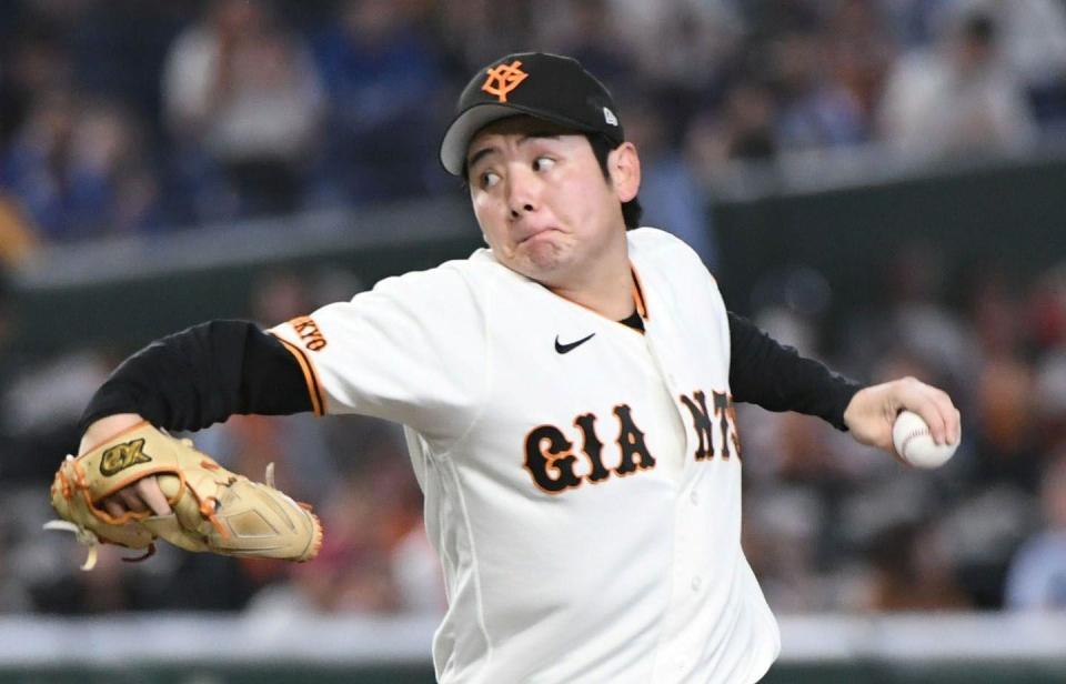 中日打線に立ち向かう竹丸（撮影・佐藤厚）