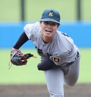 紅白戦に登板した慶大・渡辺和大（撮影・伊藤笙子）