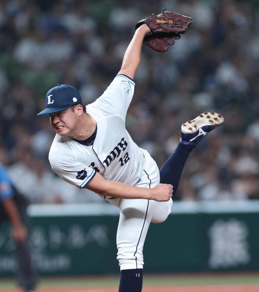 力投する渡辺（撮影・金田祐二）