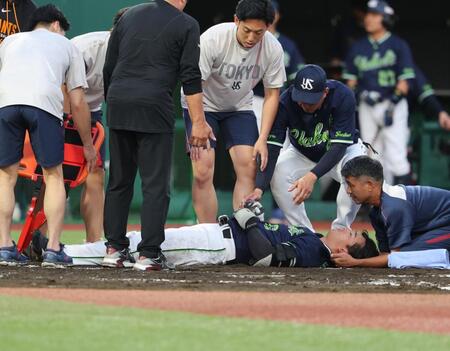 ２回、頭部に死球を受けた松下