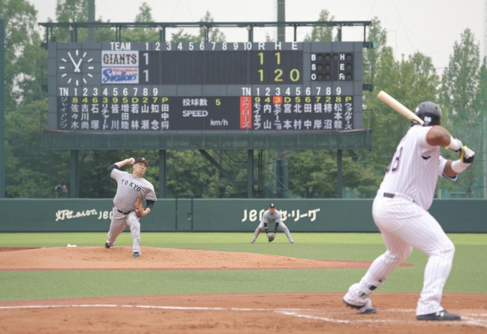 イースタン・ヤクルト戦に先発する田中将