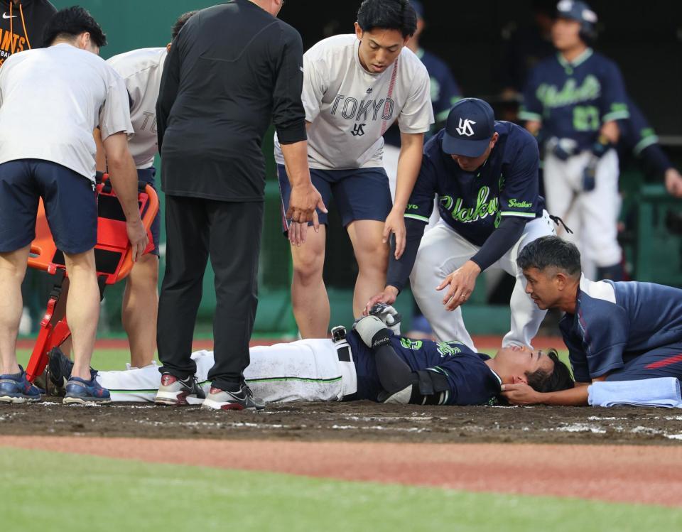 ２回、頭部に死球を受けた松下