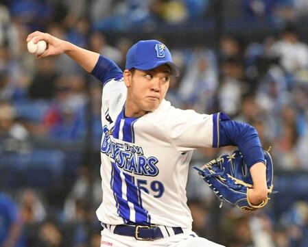 広島打線に立ち向かう平良（撮影・佐藤厚）