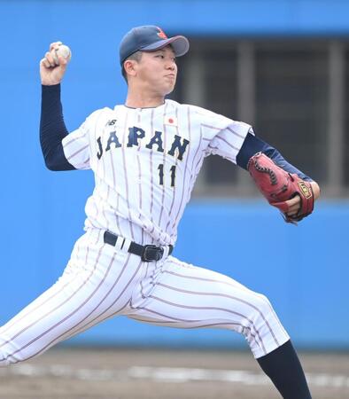 ＥＮＥＯＳ相手に３回１安打無失点の好投を見せた侍ジャパン大学代表・鈴木泰成（撮影・開出牧）