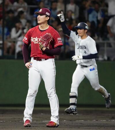 ５回、西武・石井（奥）に３ランを浴びた楽天・荘司