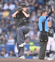 始球式を務める櫻坂４６の山崎天（撮影・開出牧）