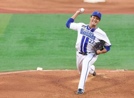 力投する先発の藤浪（撮影・伊藤笙子）