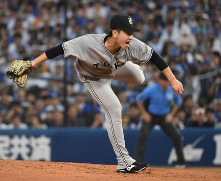 ＤｅＮＡ打線を相手に力投する井上（撮影・佐藤厚）