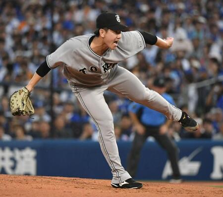 ＤｅＮＡ打線を相手に力投する井上（撮影・佐藤厚）
