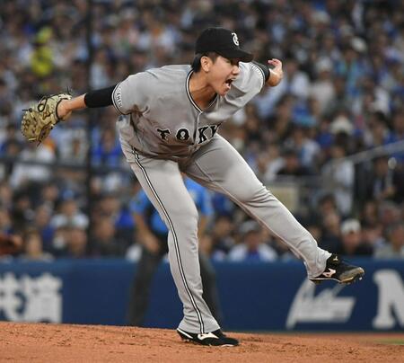 ＤｅＮＡ打線を相手に力投する井上（撮影・佐藤厚）