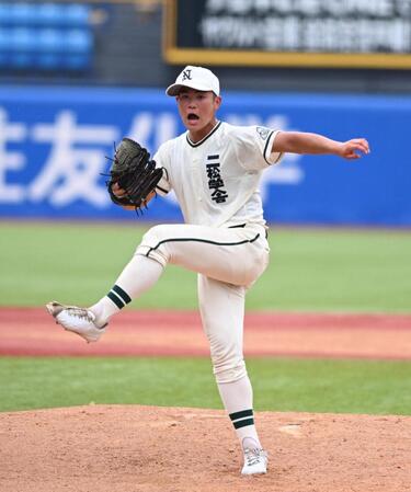 先発した二松学舎大付・川島連十（撮影・堀内翔）