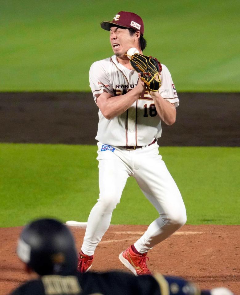 　５回、来田の打球が直撃する前田健