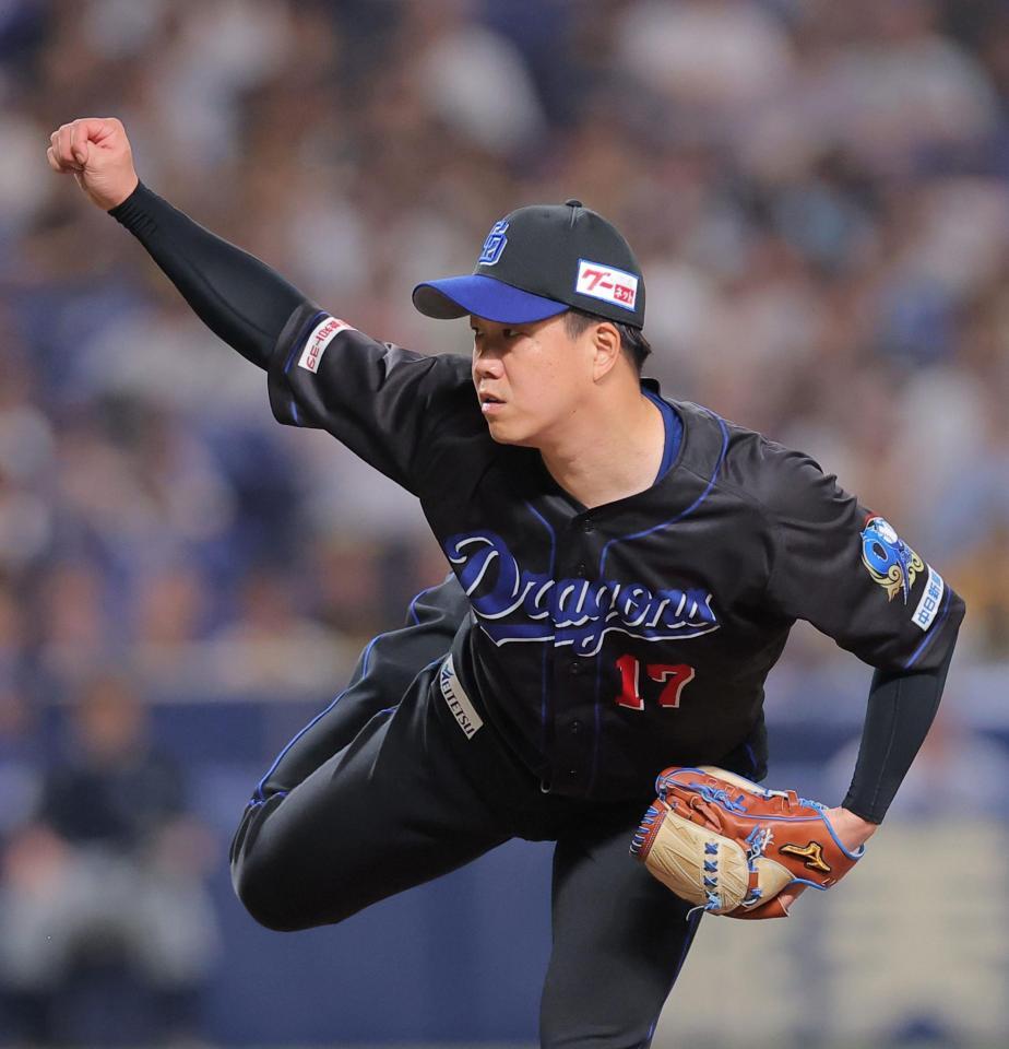 力投する先発の柳（撮影・西田忠信）
