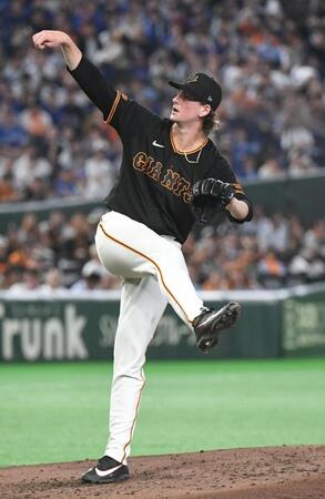 迫力の投球で中日打線をねじ伏せるウィットリー（撮影・佐藤厚）
