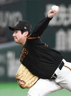 中日打線に立ち向かう竹丸（撮影・佐藤厚）