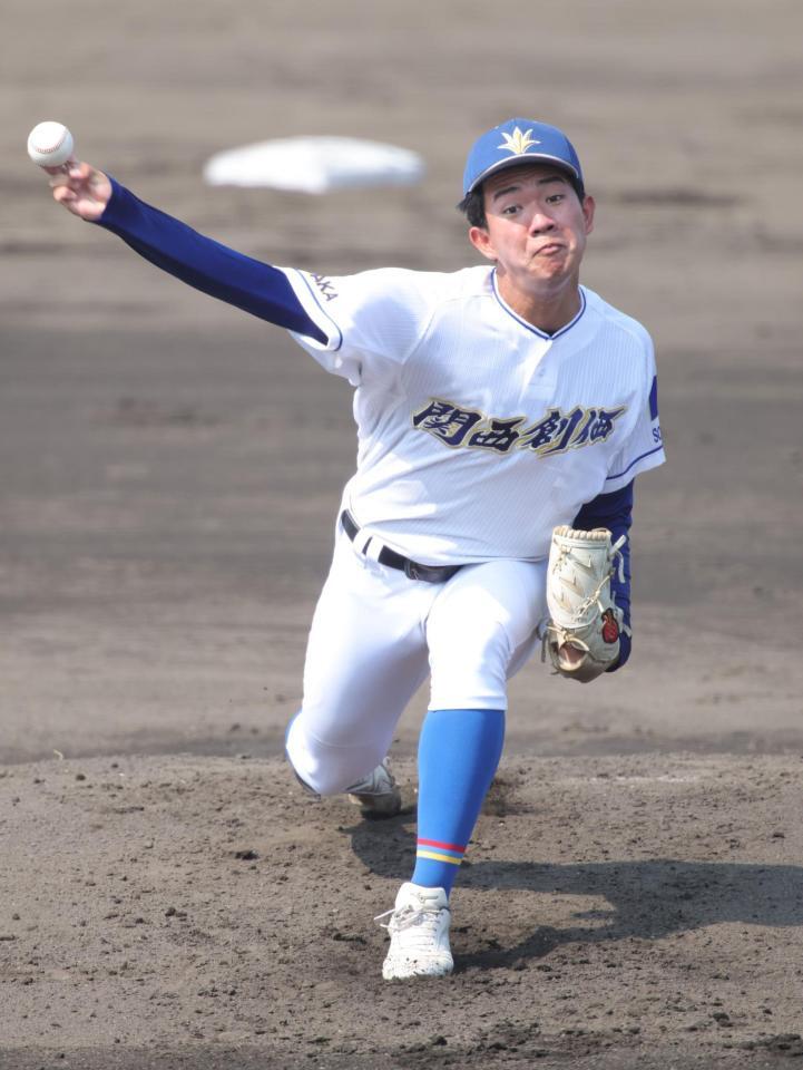 関西創価先発の那須英翔（撮影・坂部計介）
